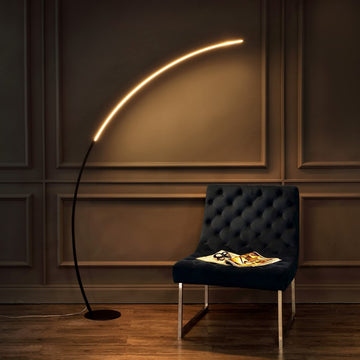 Enzo 68" Contemporary Minimalist Metal Arc Dimmable Integrated LED Floor Lamp - JONATHAN Y
